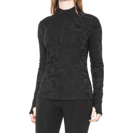 Spyder Mock Neck Shirt - Zip Neck, Long Sleeve in Black