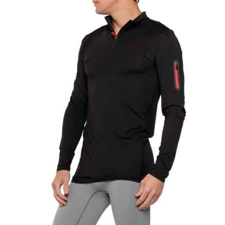 Spyder Mock Neck Shirt - Zip Neck, Long Sleeve in Blazing Black