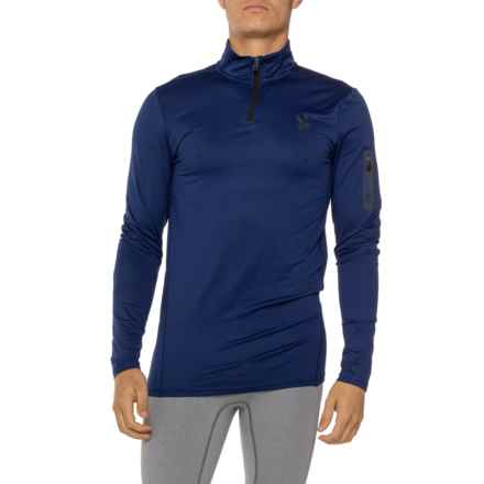 Spyder Mock Neck Shirt - Zip Neck, Long Sleeve in Navy