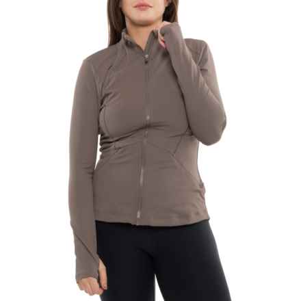 Spyder Mock Neck Yoga Jacket in Chai Spice