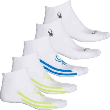 Spyder Off-Set Stripe Half-Cushion Low-Cut Socks - 5-Pack, Ankle (For Men) in White