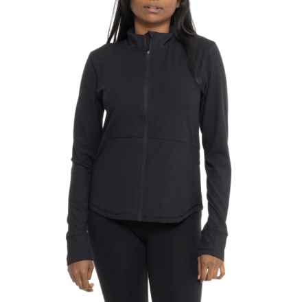 Spyder Ottoman Ribbed Mock Neck Jacket - Full Zip in Black
