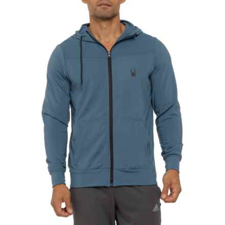 Spyder Peached Super Plush Interlock Hoodie - Full Zip in Steel Blue