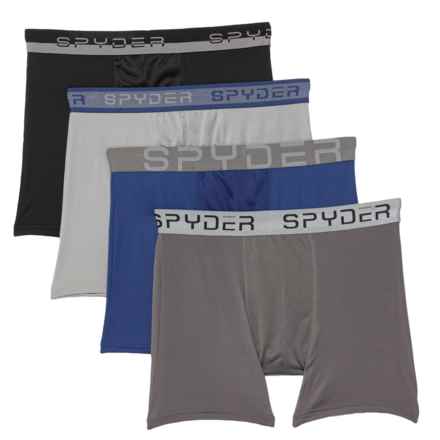 Spyder Performance Boxer Briefs - 4-Pack in Black/Grey/Navy/Charcoal