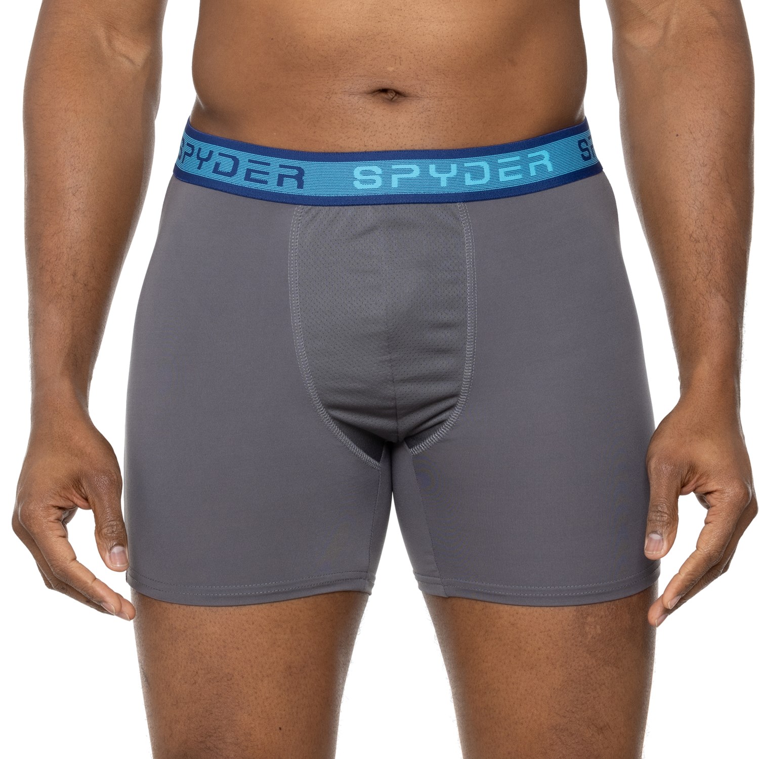 Spyder Mens Boxer Briefs 4 Pack Poly Spandex Performance Boxer Briefs  Underwear/Bonded Hem Boxer Briefs