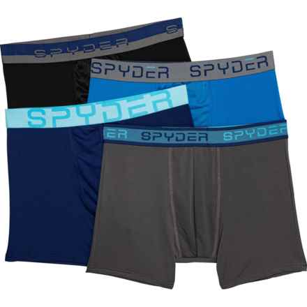 Spyder Performance Front Mesh Boxer Briefs - 4-Pack in Black/Gray/Navy/Blue