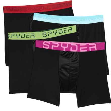 Spyder Performance Front Mesh Boxer Briefs - 4-Pack in Black