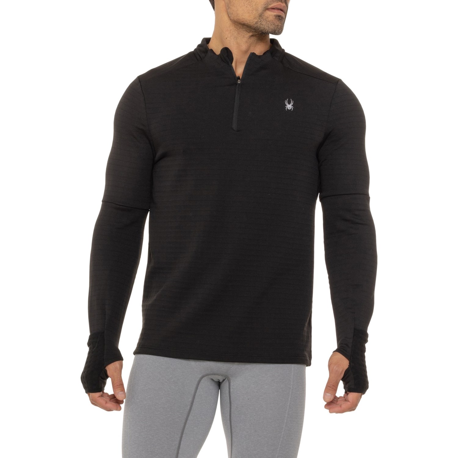 Spyder Performance Grid Fleece Running Shirt - Zip Neck, Long Sleeve