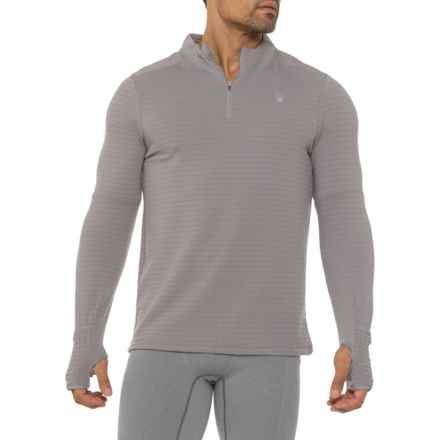 Spyder Performance Grid Fleece Running Shirt - Zip Neck, Long Sleeve in Grey