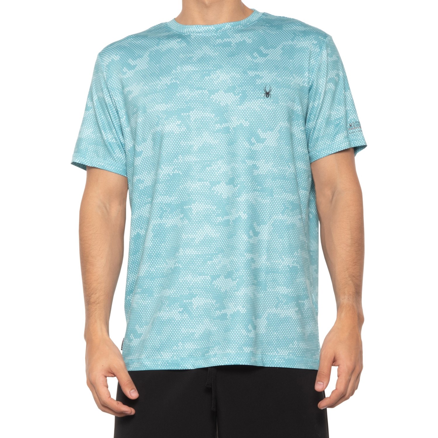 Spyder Manga Corta Hombre Camiseta Manga Corta Spyder Rash Guard - Protección UV Secado Rápido Hombre Azul L Camiseta Uv Hombre