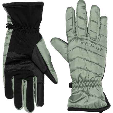 Spyder Puffer Gloves (For Women) in Sage