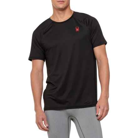 Spyder Raglan Jacquard Mesh Shirt - Short Sleeve in Blazing Black