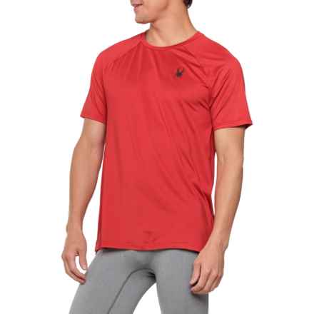 Spyder Raglan Jacquard Mesh Shirt - Short Sleeve in Spyder Red