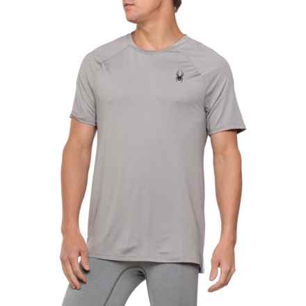 Spyder Raglan Jacquard Mesh T-Shirt - Short Sleeve in Light Grey