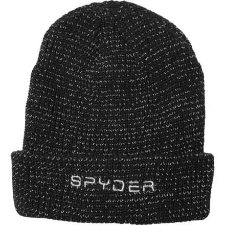 Spyder Reflective Chunky Cuff Beanie in Black