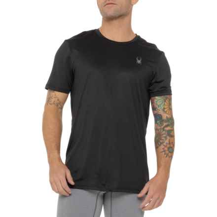 Spyder Reflective Logo Textured Active T-Shirt - Short Sleeve in Blazing Black