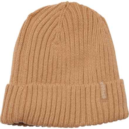 Spyder Rib Knit Cuff Beanie in Taupe