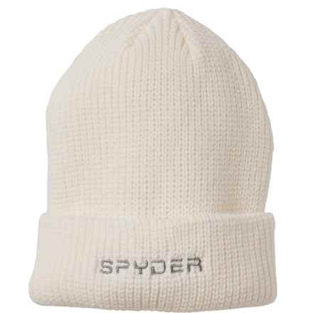 Spyder Ribbed Cuff Beanie in White