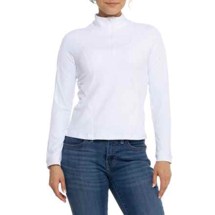 Spyder Ribbed Knit Shirt - Zip Neck, Long Sleeve in White