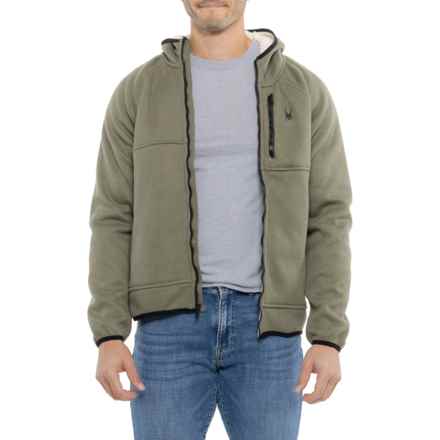 Spyder Sherpa Fleece-Bonded Thermal Jacket in Olive Heather