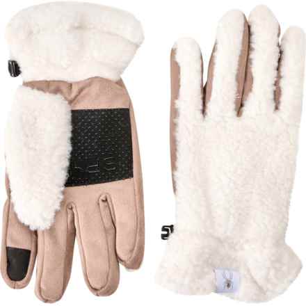 Spyder Sherpa Fleece Gloves - Touchscreen Compatible in Pearl