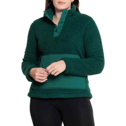 Spyder Slope High-Pile Fleece Jacket - Snap Neck in Cypress Green