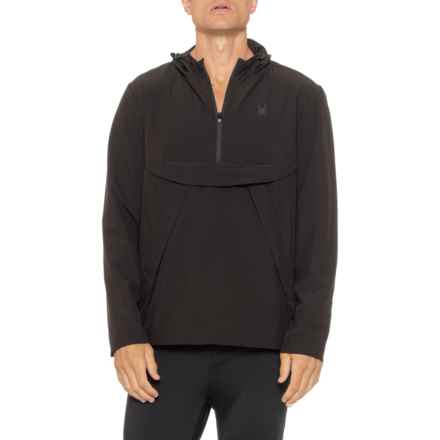 Spyder Stretch Woven Hoodie - Zip Neck in Blazing Black