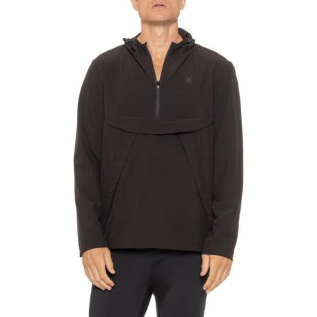 Spyder Stretch Woven Hoodie - Zip Neck in Blazing Black