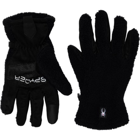 Spyder Terry Fleece Gloves - Touchscreen Compatible in Black