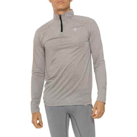 Spyder Textured Rib Shirt - Zip Neck, Long Sleeve in Light Grey