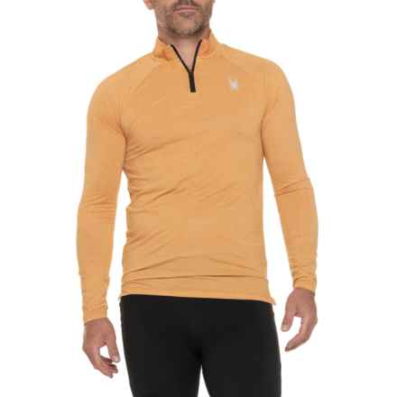 Spyder Textured Rib Shirt - Zip Neck, Long Sleeve in Marigold