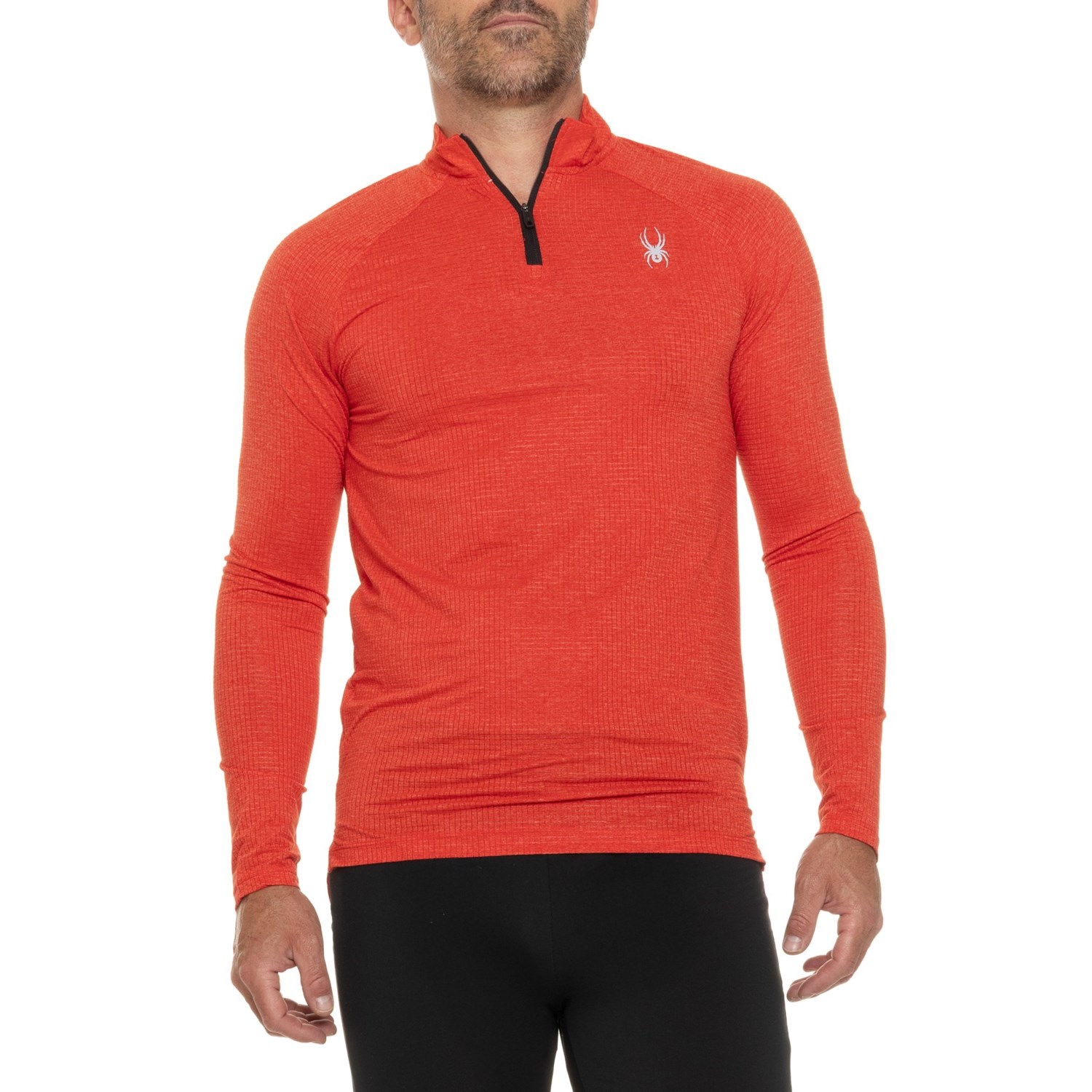 Spyder Textured Rib Shirt - Zip Neck, Long Sleeve