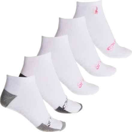 Spyder Two-Tone Logo Half-Cushion Low-Cut Socks - 5-Pack, Ankle (For Women) in White