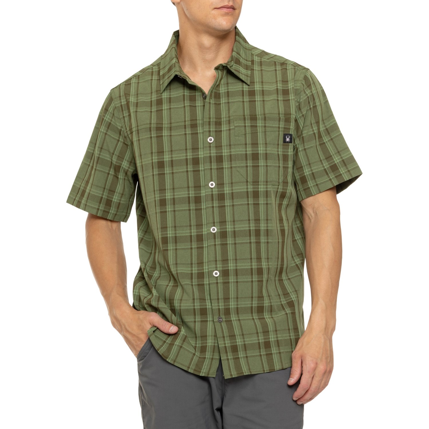 Spyder YarnDyed Heather Plaid Woven Shirt Short Sleeve