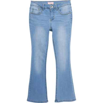 Squeeze Big Girls Flap Pocket Denim Jeans - Flare Leg in Light Rita