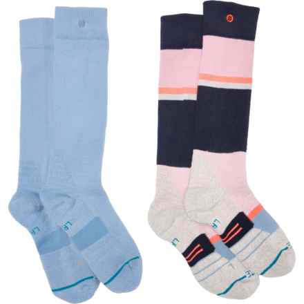 Stance Boys and Girls Powdered Snow Socks - 2-Pack, Over the Calf in Pinkfade