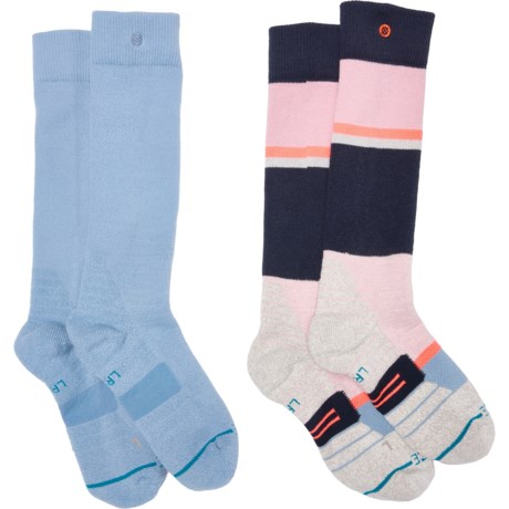 Stance Boys and Girls Powdered Snow Socks - 2-Pack, Over the Calf in Pinkfade