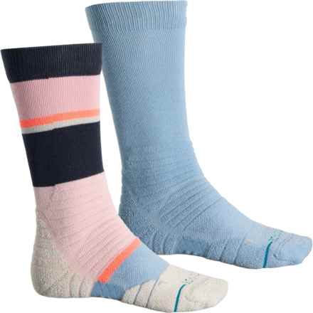 Stance Powdered Mid Poly Snow Socks - 2-Pack, Over the Calf (For Men and Women) in Pinkfade