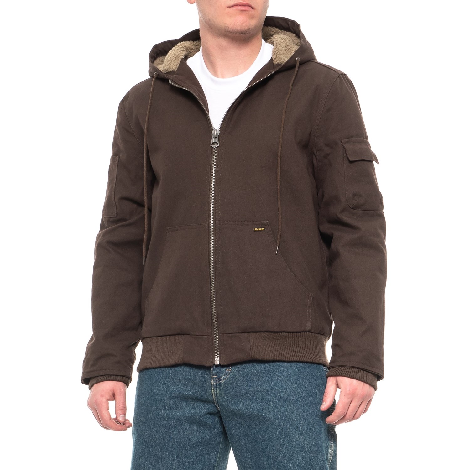 Stanley Canvas Hooded Jacket – Sherpa Lined (For Men)