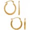9639K_2 Stanley Creations 10K Gold Hoop Earring Set (For Women)