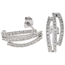 Stanley Creations 10K White Gold Earrings - Diamond Accents in Gold - Closeouts