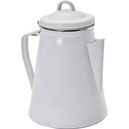 Stansport Enamel Percolator Coffee Pot - 8-Cup in White