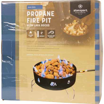 Stansport Propane Fire Pit with Lava Rocks - 14.5” in Silver
