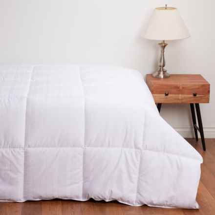 Stearns & Foster Queen 500 TC Cotton Stripe Down Alternative Comforter - White in White