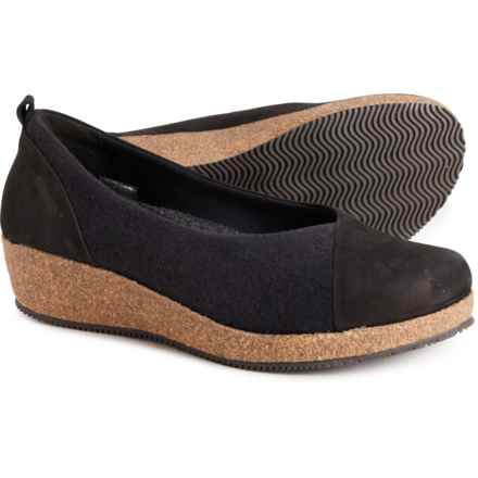 Stegmann Made in Portugal Sofie Wedge Slip-On Shoes - Nubuck (For Women) in Black