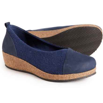 Stegmann Made in Portugal Sofie Wedge Slip-On Shoes - Nubuck (For Women) in Navy