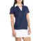 Stella Parker Side-Ruched Shirt - UPF 50, Short Sleeve in Navy/White