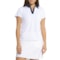 Stella Parker Side Ruched Shirt - UPF 50, Short Sleeve in White Navy