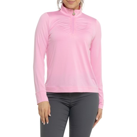 (取寄) ステラパーカー ルーシュド フロント シャツ - Upf 50, ジップ ネック, ロング スリーブ Stella Parker Ruched Front Shirt - UPF 50, Zip Neck, Long Sleeve  Ultra Marine Stella Parker Sophie Ruched Front Shirt - UPF 50, Zip Neck, Long