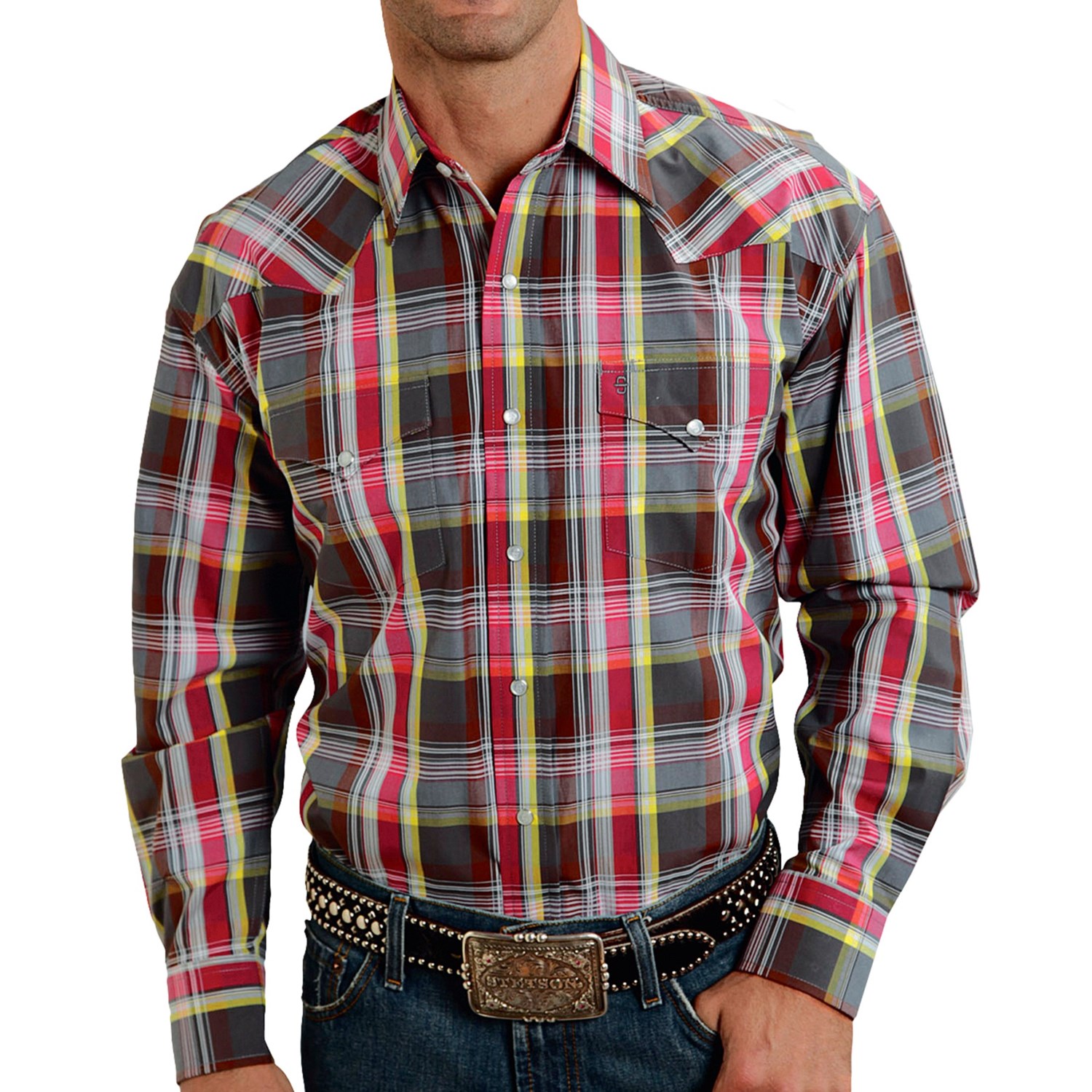 Stetson Plaid Flat Weave Shirt - Snap Front, Long Sleeve (For Men) in ...
